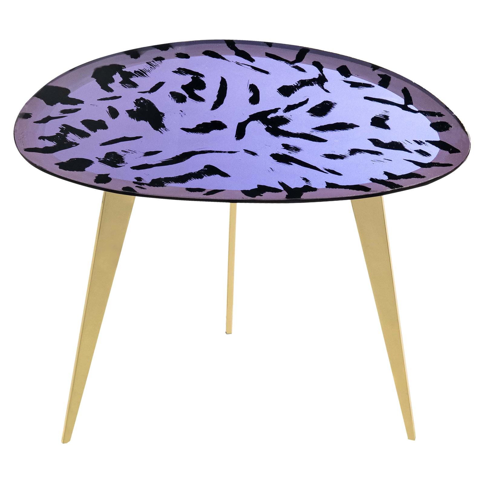 Contemporary 'Puà' Coffee Table Pink Crystal and Polished Brass by Ghirò Studio For Sale