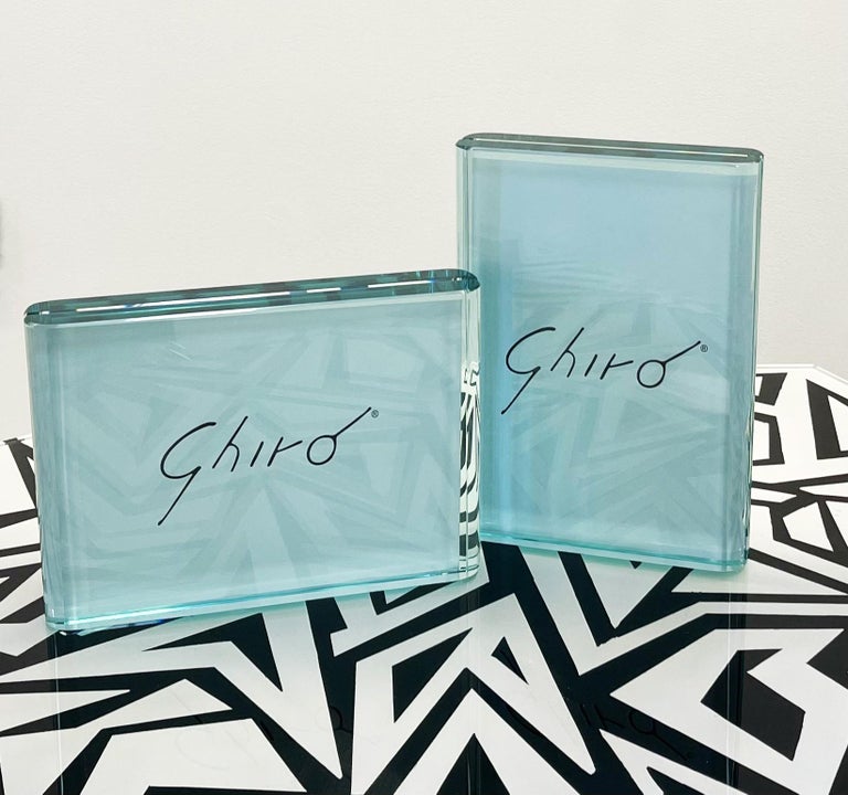 Modern Contemporary Set of Two Handmade Aquamarine Crystal Photo Frames by Ghirò Studio For Sale