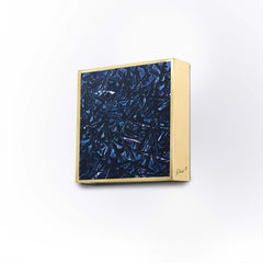 Contemporary by Ghirò Studio 'Square' Sconce Cristallo blu, ottone e oro 24 Kt