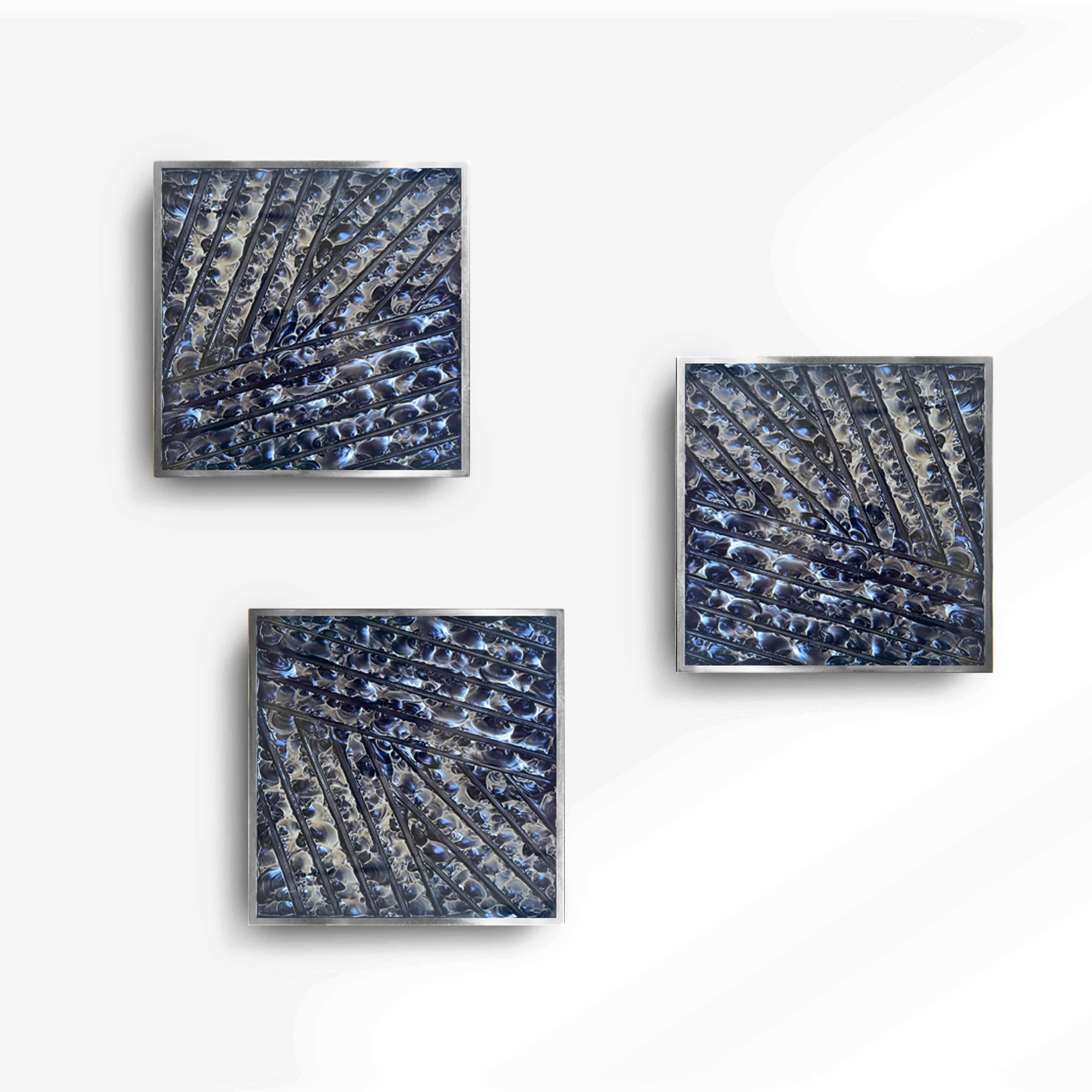 Hand-Crafted Contemporary by Ghirò Studio 'Square' Sconce Dark Blue Crystal and Brass For Sale