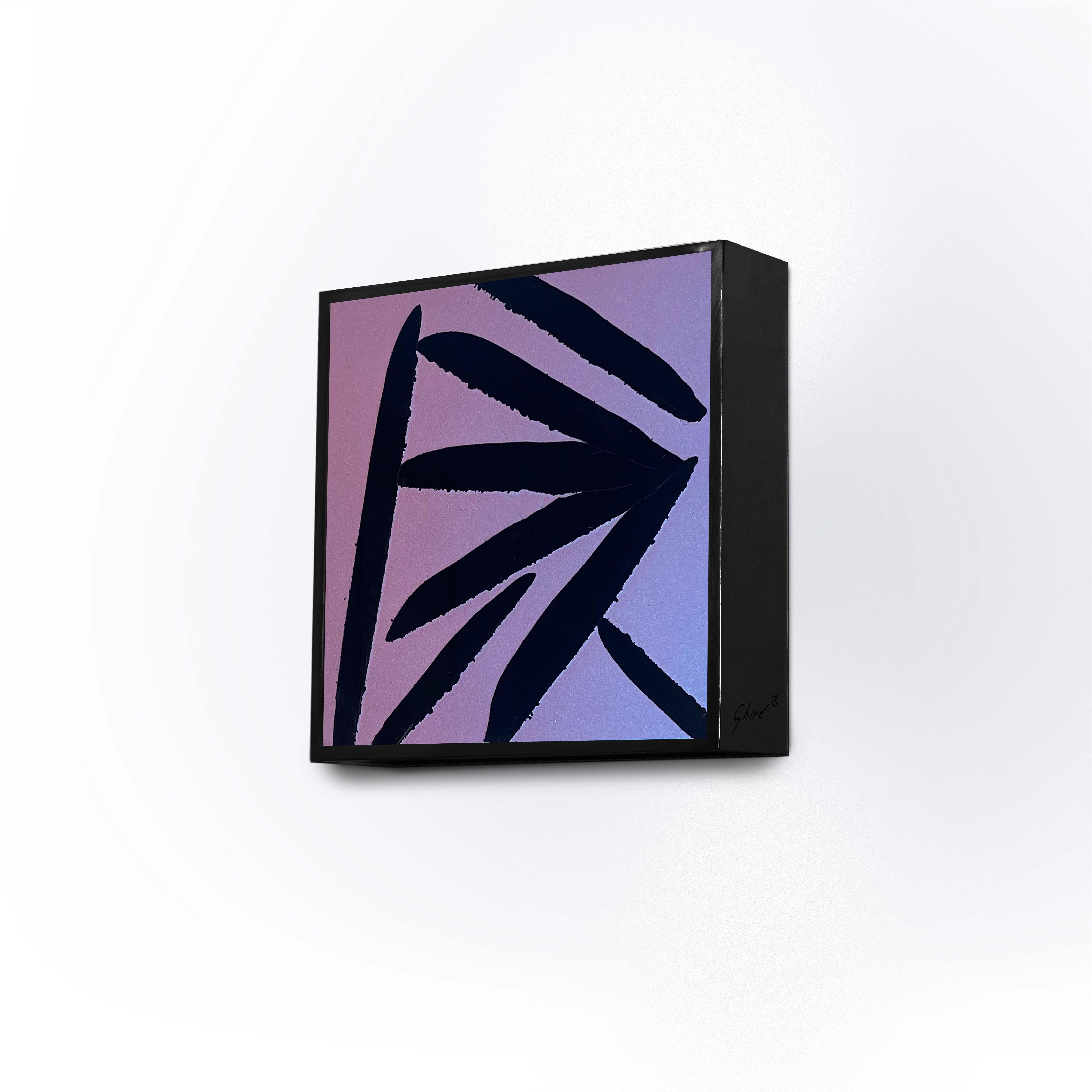 Glass Contemporary 'Square' Sconce Iridescent Pink Crystal and Brass by Ghirò Studio For Sale