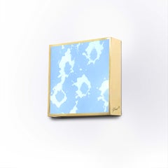 Contemporary 'Square' Sconce Light Blue Crystal, Brass and Gold by Ghirò Studio