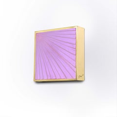 Contemporary 'Square' Sconce Pink Crystal, Brass and 24 Kt Gold by Ghirò Studio