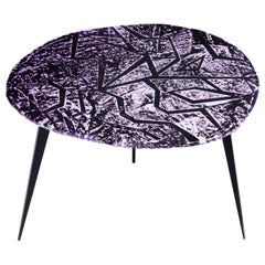 Zeitgenössischer Couchtisch „Zig-Zag“ aus Amethystkristall und Messing von Ghir Studio