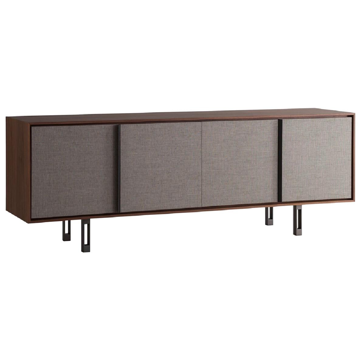 Contemporary by Lucarelli e Rapisarda  Sideboard Wood Veneer Steel  For Sale