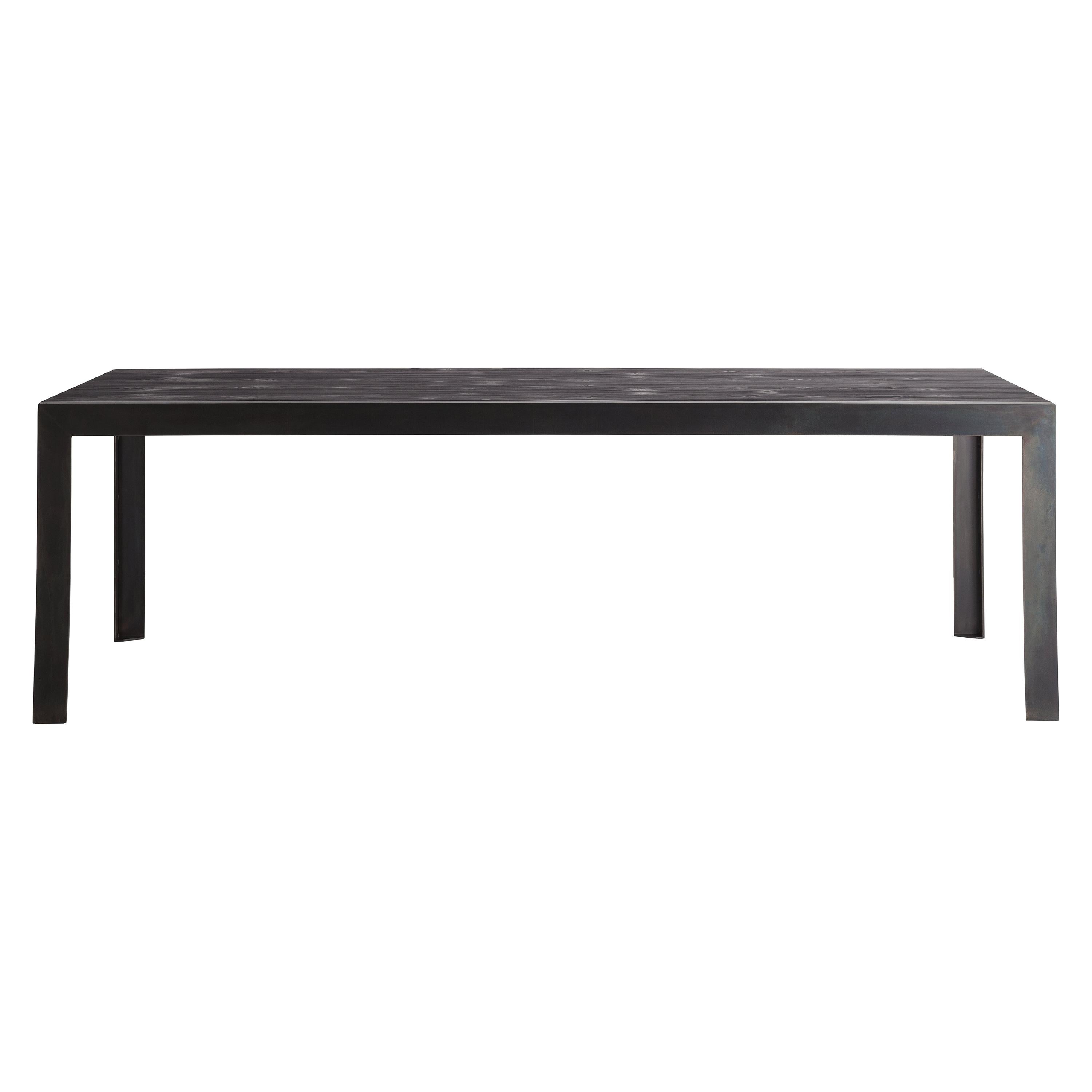 Table contemporaine par Lucarelli e Rapisarda en placage de bois table en bois et acier