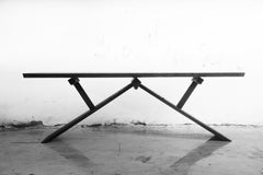 Contemporary Desk Console Table Burnt Wood Black by Mircea Anghel