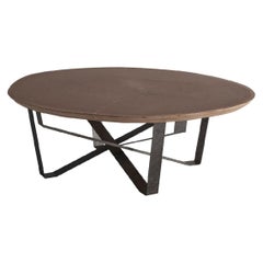 Contemporary by Studio Oxi 2xCoffee Table Wood veneer Tree trunk Steel Burnished
