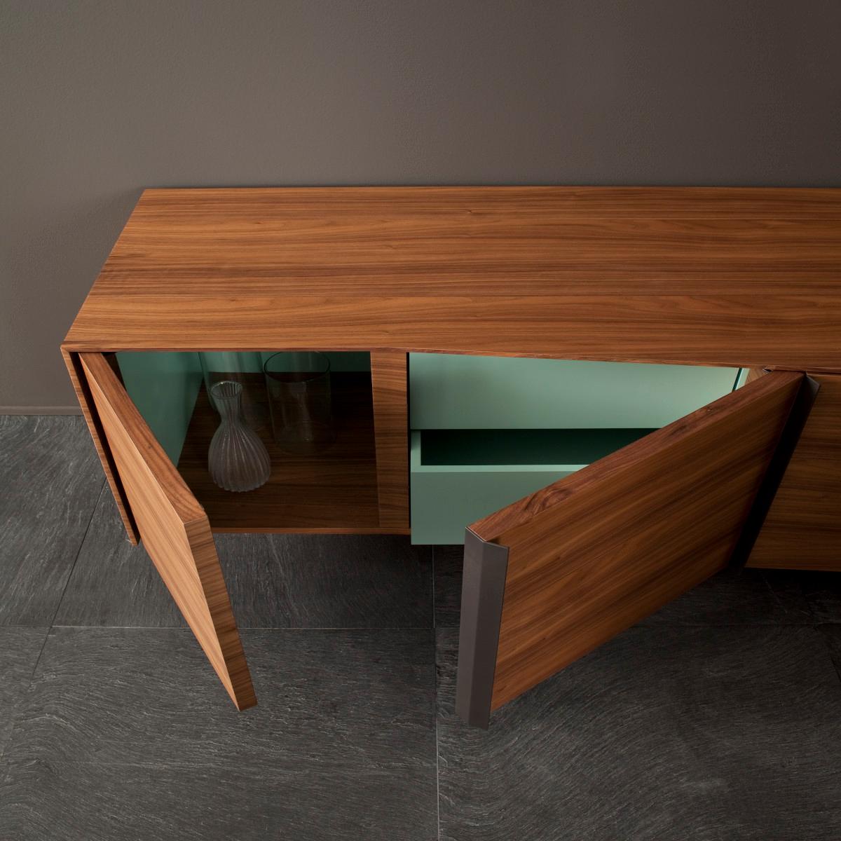 Contemporary by Studio Oxi, Sideboard, Wood Veneer Sideboard, Wood, Walnut For Sale 4