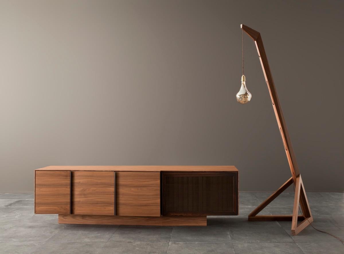 Contemporary by Studio Oxi, Sideboard, Wood Veneer Sideboard, Wood, Walnut In New Condition For Sale In Pordenone, IT