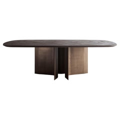 Contemporary by Studio Oxi Table Wood Clay and Bronzo Lacquered
