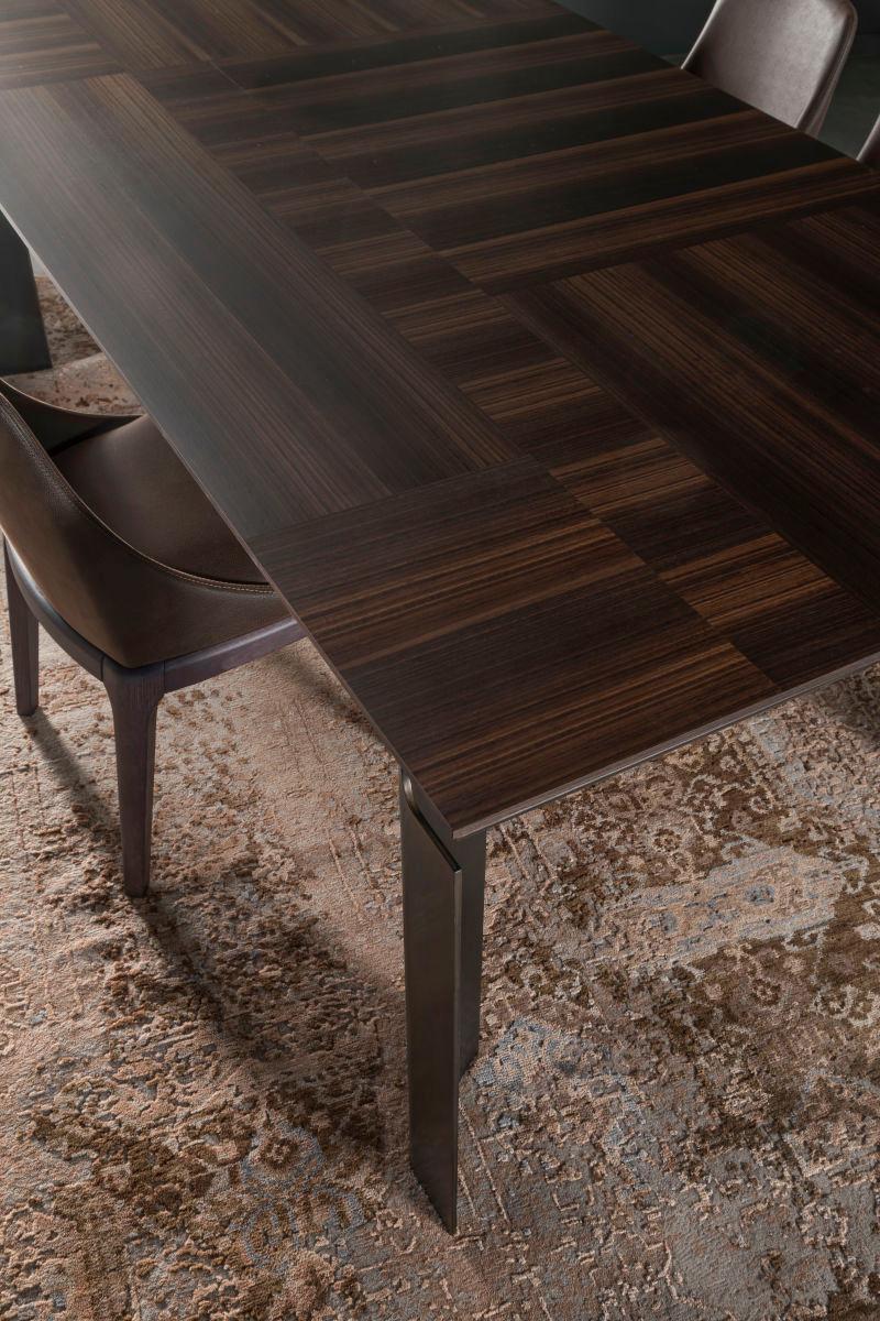 Italian Contemporary by Studio Oxi Table Wood Veneer Table Wood Steel For Sale