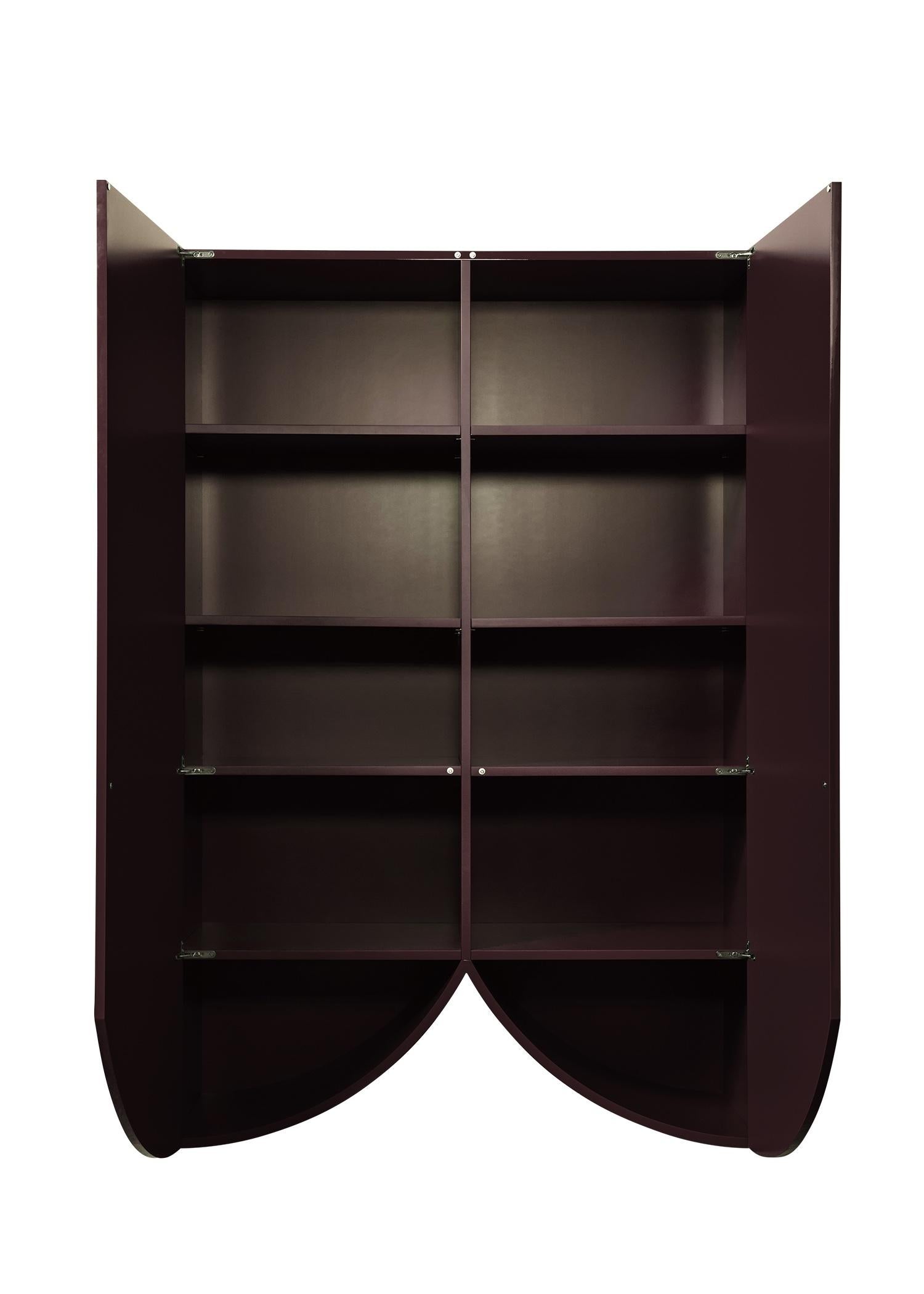 Organique Cabinet contemporain 'Bridges' de Muller Van Severen, grand, rideau, aubergine en vente