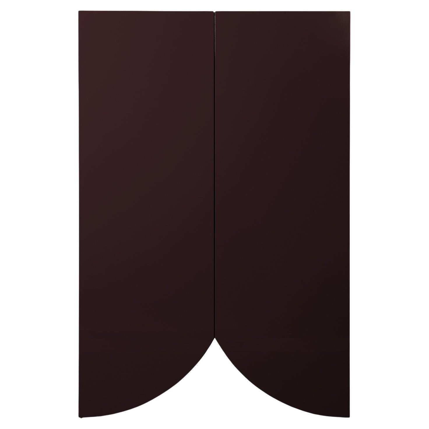 Cabinet contemporain 'Bridges' de Muller Van Severen, grand, rideau, aubergine