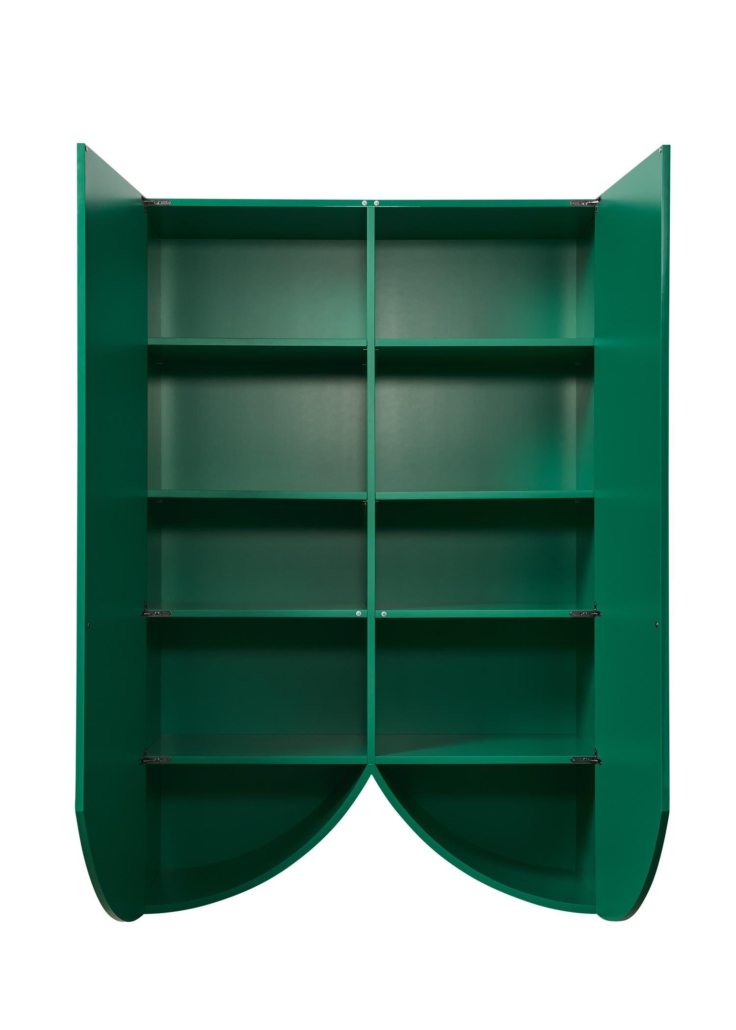 Zeitgenössisches Kabinett 'Bridges' von Muller Van Severen, groß, Vorhang, grün (Organische Moderne) im Angebot