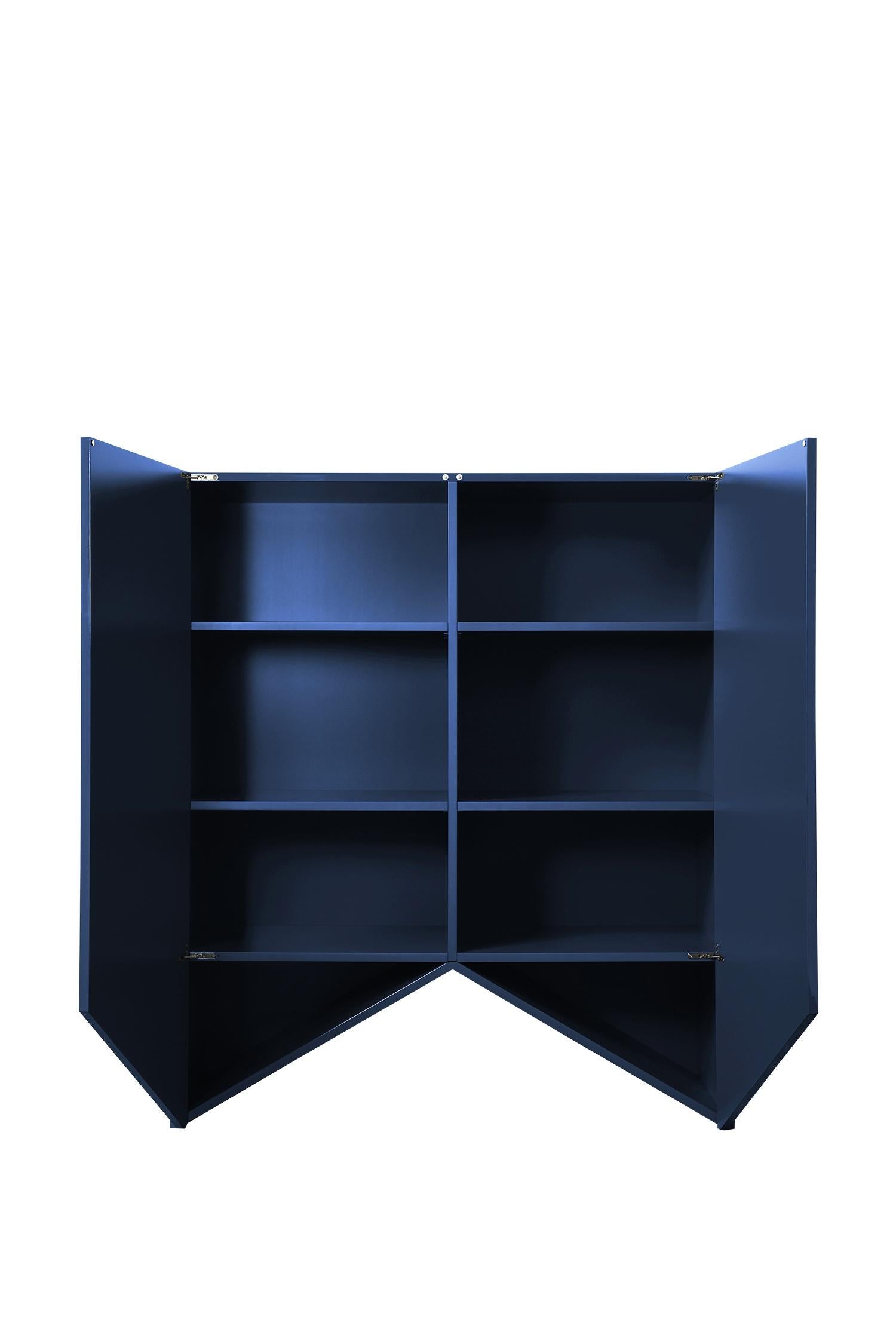 Organic Modern Contemporary Cabinet 'Bridges' by Muller Van Severen, Medium, Blue For Sale
