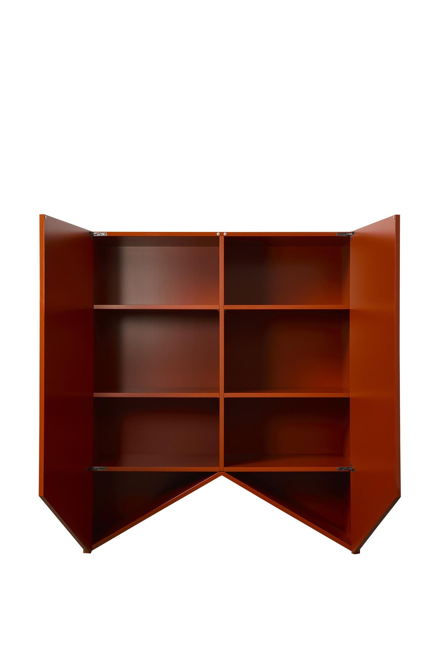 Contemporary Kabinett 'Bridges' von Muller Van Severen, Medium, Rot (Organische Moderne) im Angebot