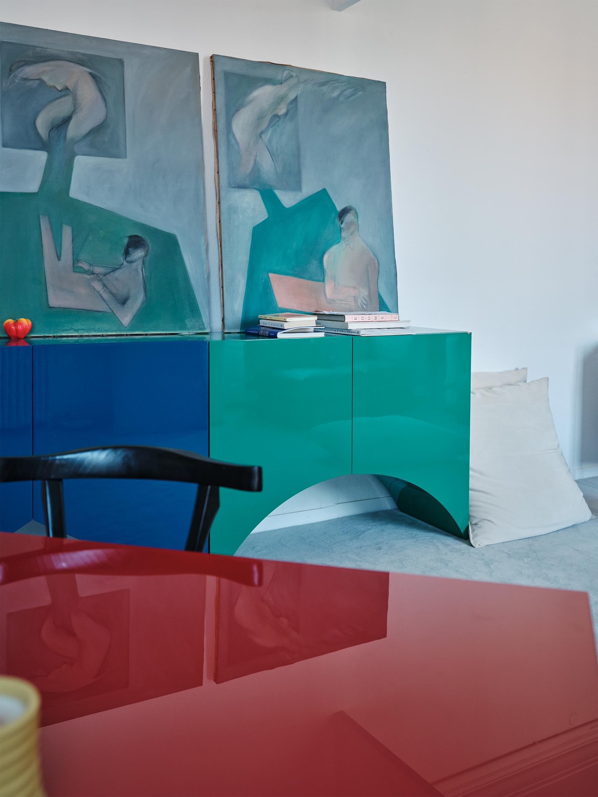 Cabinet contemporain 'Bridges' by Muller Van Severen, Small, Arch, Aubergine en vente 11