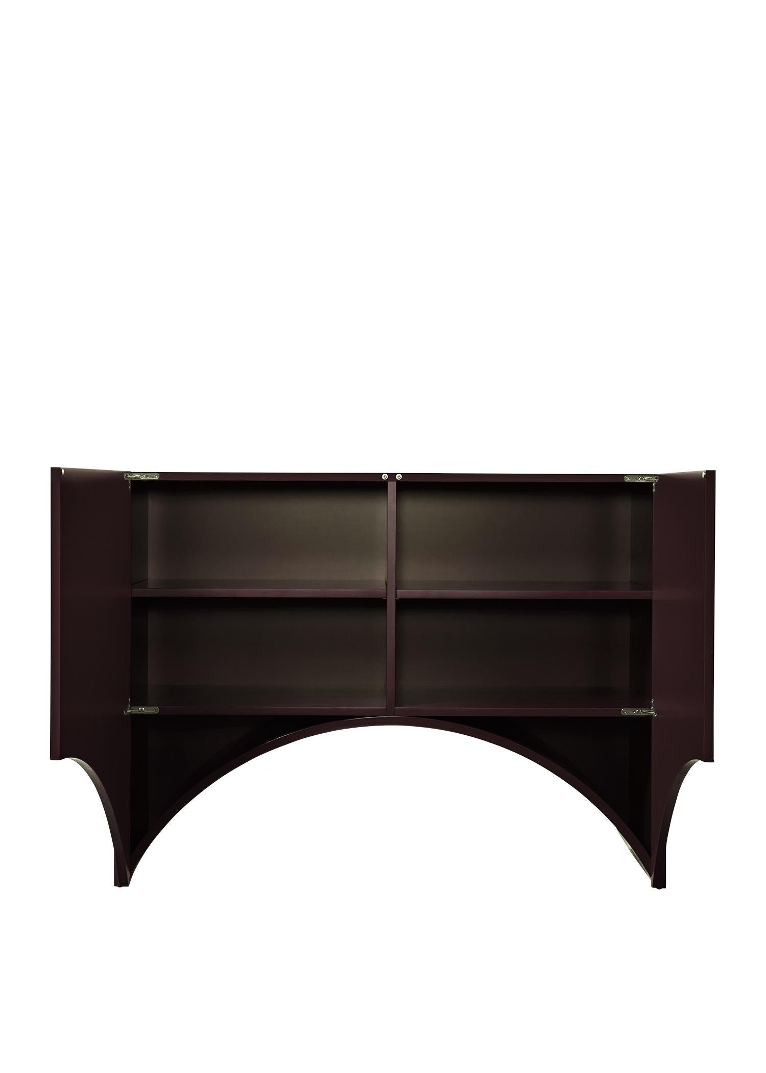 Organique Cabinet contemporain 'Bridges' by Muller Van Severen, Small, Arch, Aubergine en vente