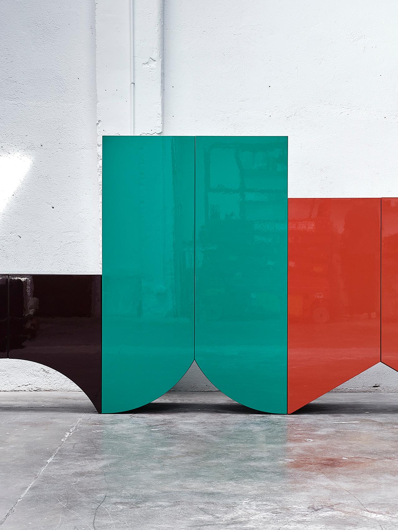XXIe siècle et contemporain Cabinet contemporain 'Bridges' by Muller Van Severen, Small, Arch, Aubergine en vente