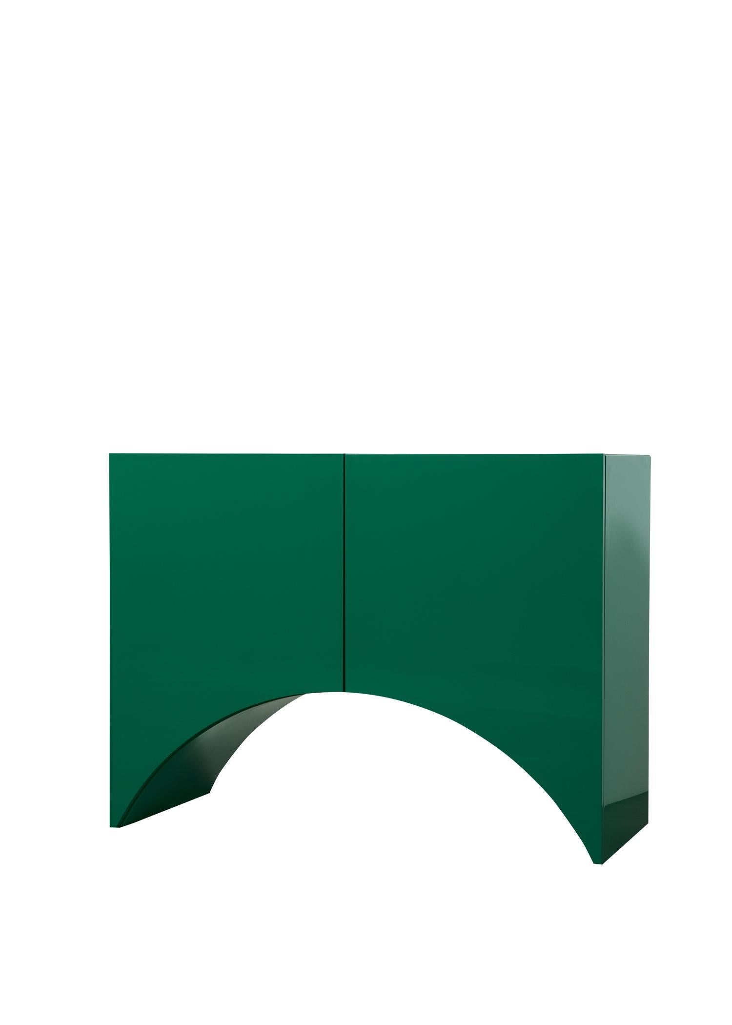Kabinett 'Brücken' von Muller Van Severen, Klein, Bogen, Grün

Abmessungen: 
120 x 52 x 90 cm
47,2 x 20,5 x 35,4 in

Vorgestelltes Modell:
Brücken in der Bogendisposition
Kleine Größe
Grüne Farbe
2 Beine

Bridges ist eine von Muller Van Severen