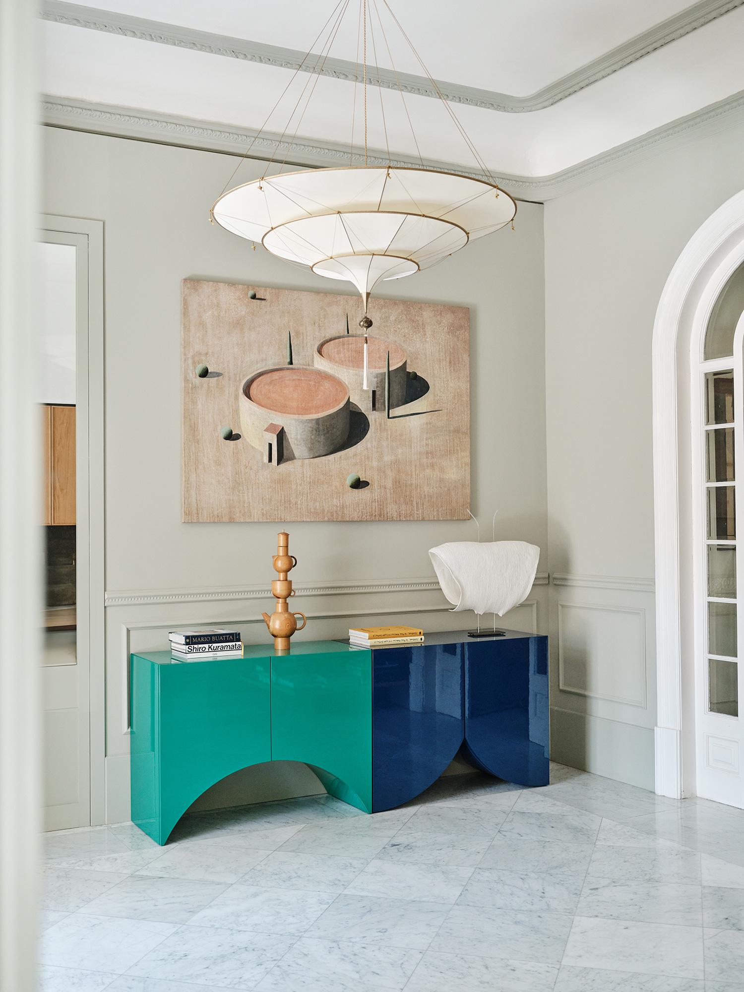 Espagnol Cabinet contemporain 'Bridges' de Muller Van Severen, petit, triangle, vert en vente