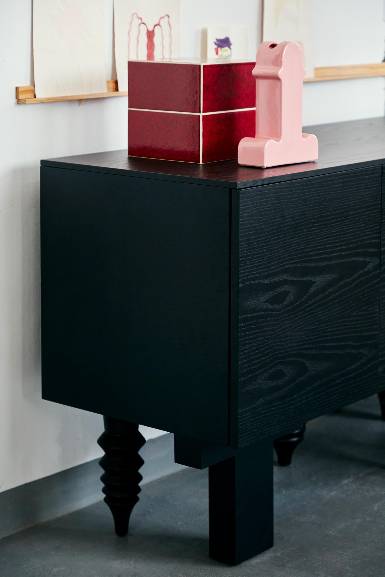 Contemporary Cabinet 'Multileg' by Jaime Hayon, Ash Top, Black, 250 cm For Sale 10