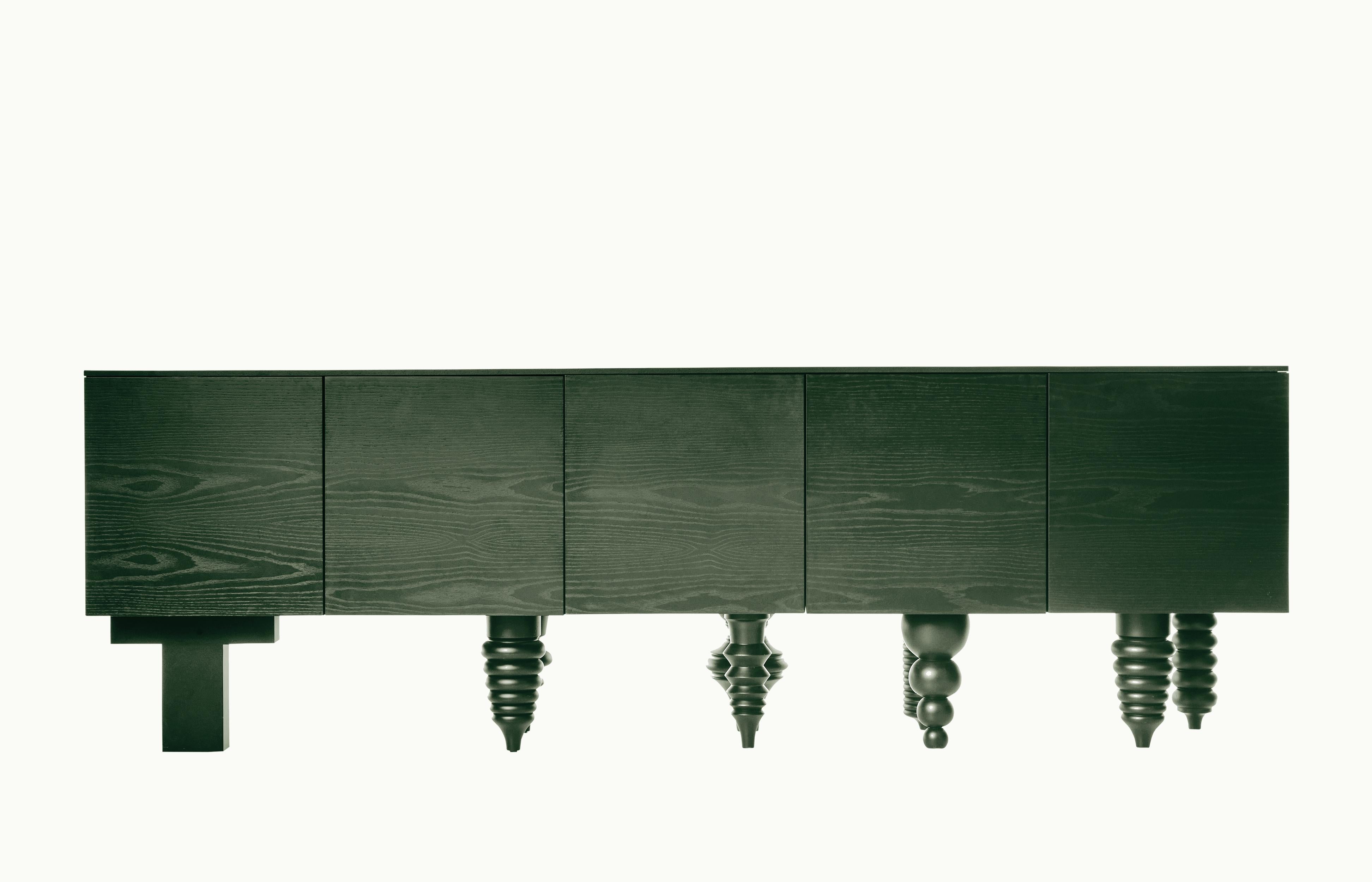 Organic Modern Contemporary Cabinet 'Multileg' by Jaime Hayon, Ash Top, Black, 250 cm For Sale