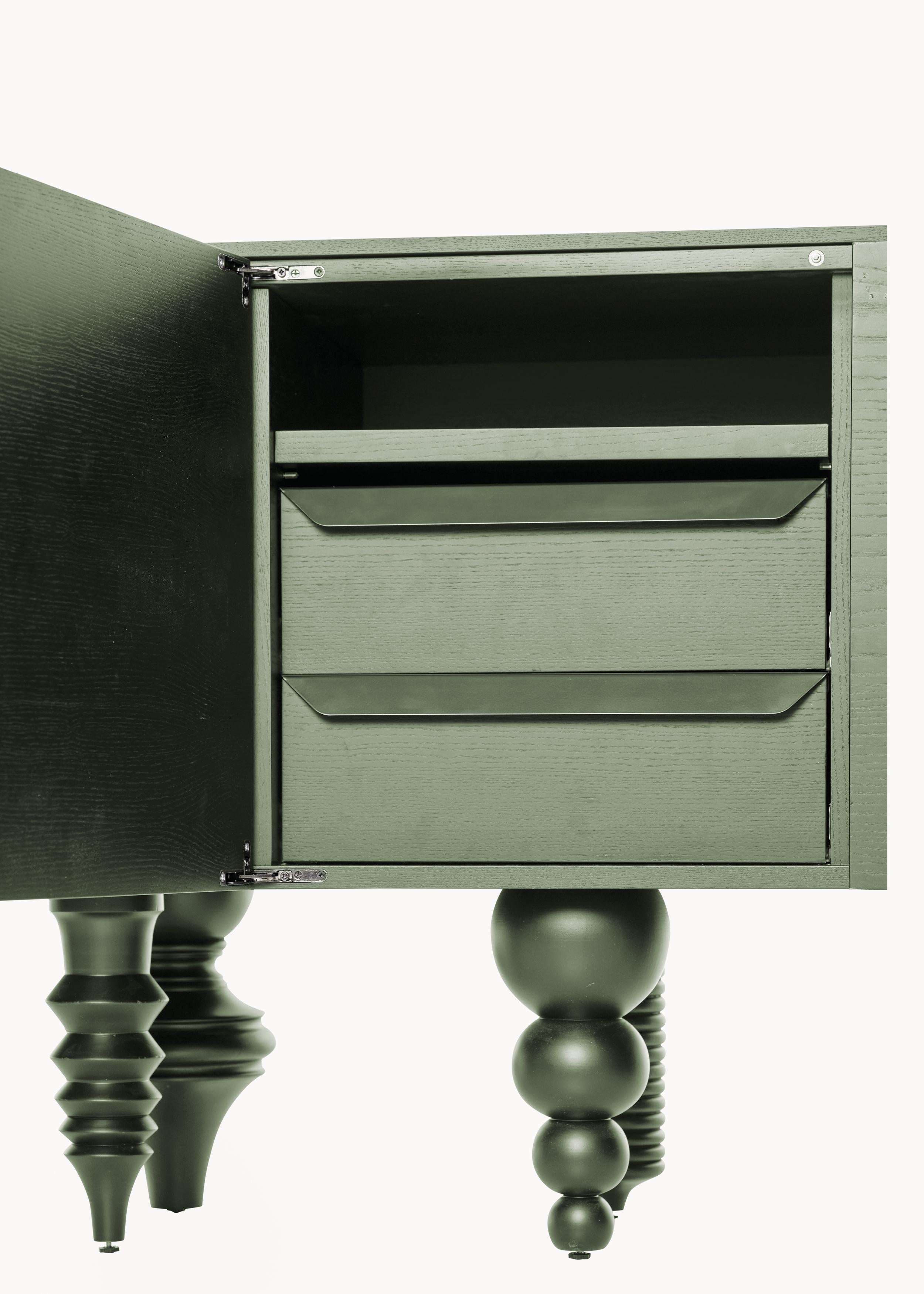 Spanish Contemporary Cabinet 'Multileg' by Jaime Hayon, Ash Top, Black, 250 cm For Sale