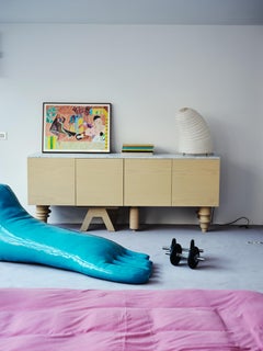 Contemporary Cabinet 'Multileg' by Jaime Hayon, Ash Top, Blue, 200 cm