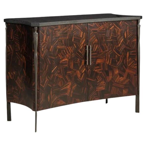 Collectional Design/One avec dessus en marbre et marqueterie en bois exotique en vente