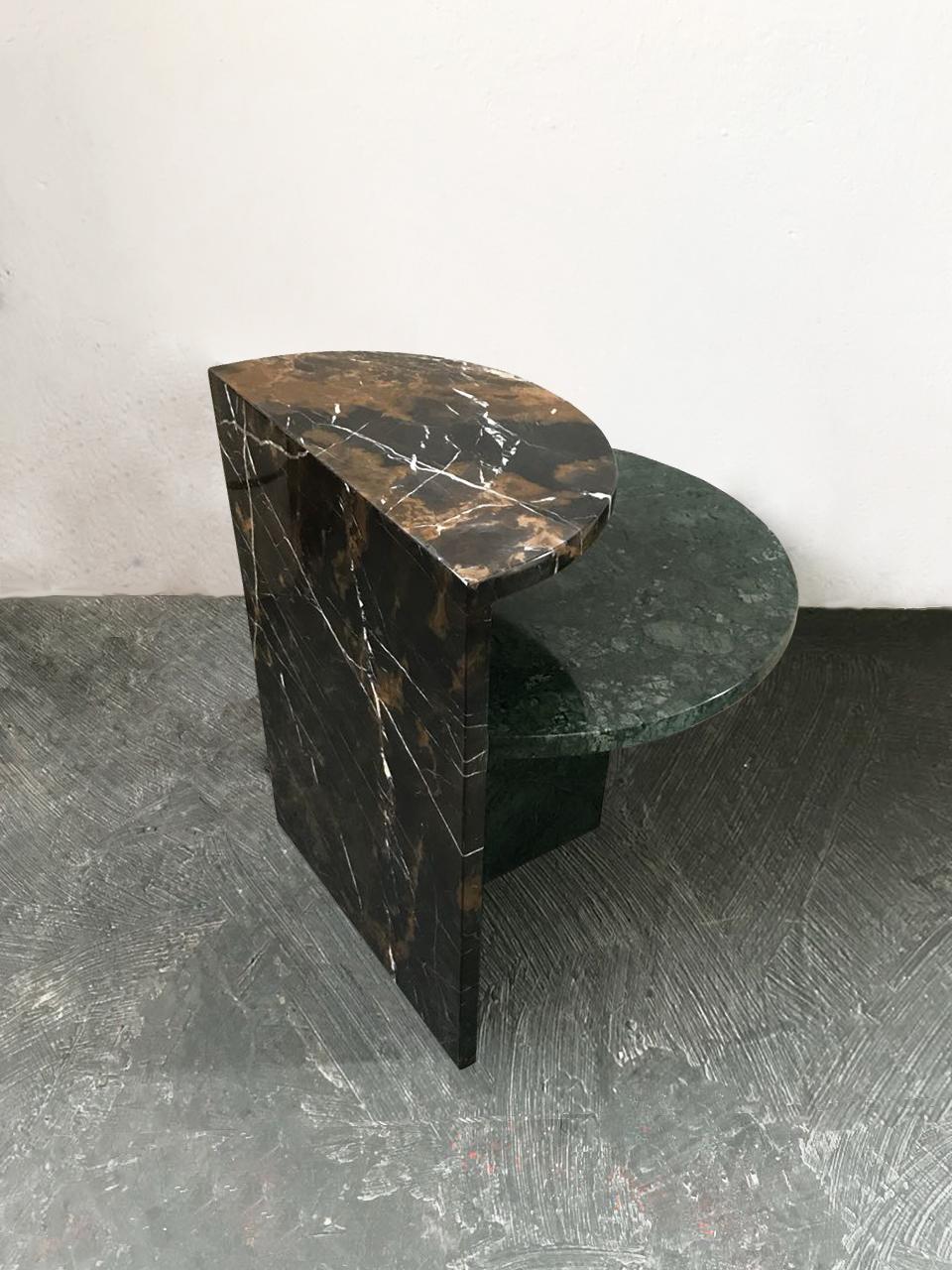 Other Contemporary Café Side Table in Marble, Handcrafted in Brazil For Sale