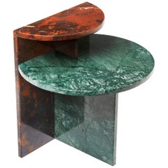 Contemporary Café Side Table in Marble, Handcrafted in Brazil