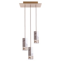 Contemporary Calacatta Marble Trio Chandelier by Formaminima
