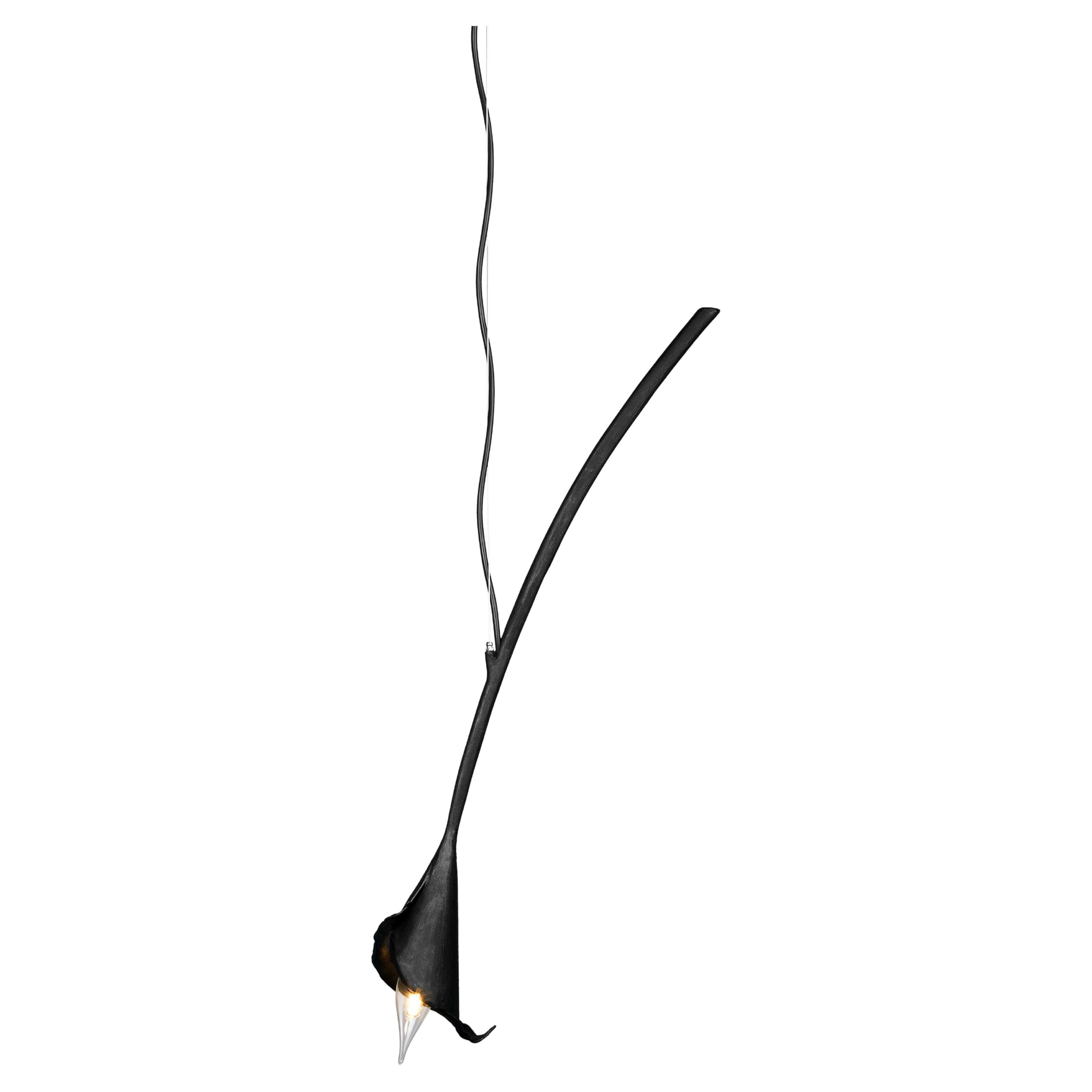 Lampada Calla Lily contemporanea in gesso nero di Benediko, Singola