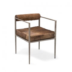 Contemporary Camel Upholstered Chair, Square Alchemy Chair by Rick Owens