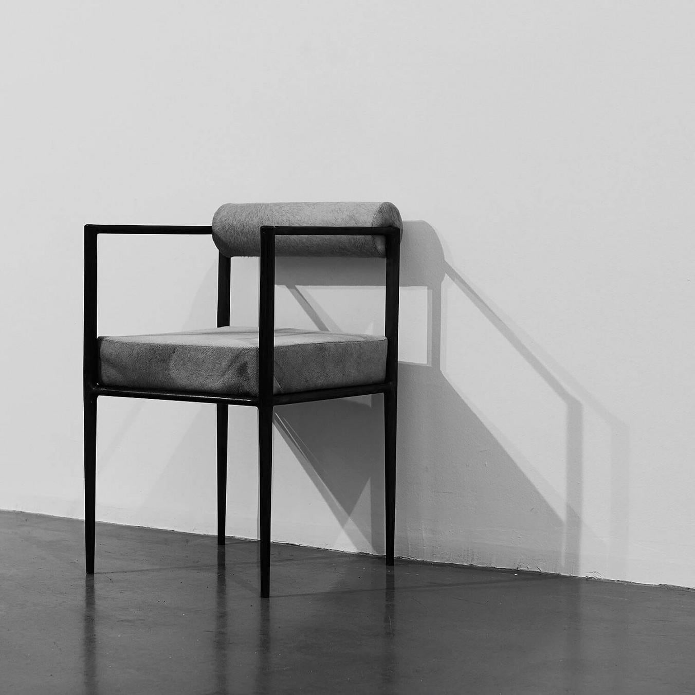 Contemporary Camel Upholstered Chair, Square Alchemy Chair by Rick Owens In New Condition For Sale In Warsaw, PL
