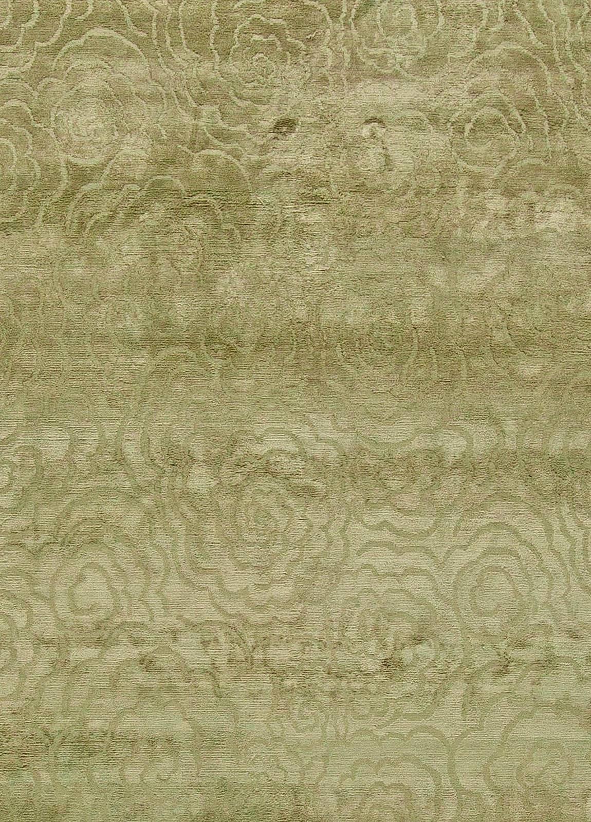 Contemporary Camelia green handmade silk rug by Doris Leslie Blau.
Size: 12'4