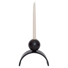 Contemporary Candle Holder Arch and Ball, Extra Large Black Steel, SET of 10