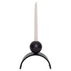 Contemporary Candle holder Arch and Ball, Extra Large in Heavy Black Steel