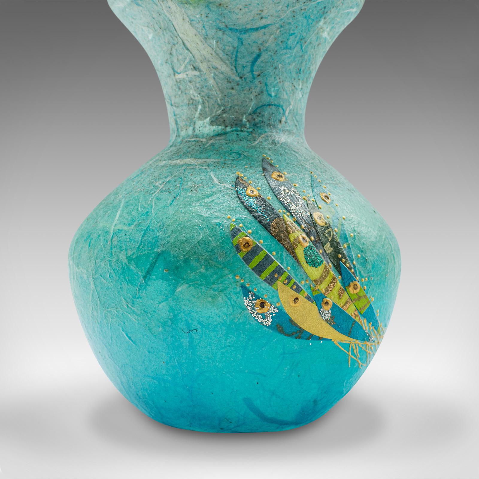 Portacandele contemporaneo, inglese, vetro artistico, seta di paglia, votivo, vaso a forma di posy in vendita 3