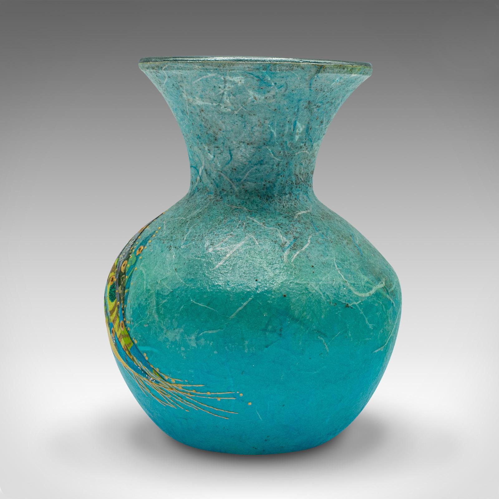 Portacandele contemporaneo, inglese, vetro artistico, seta di paglia, votivo, vaso a forma di posy In condizioni buone in vendita a Hele, Devon, GB
