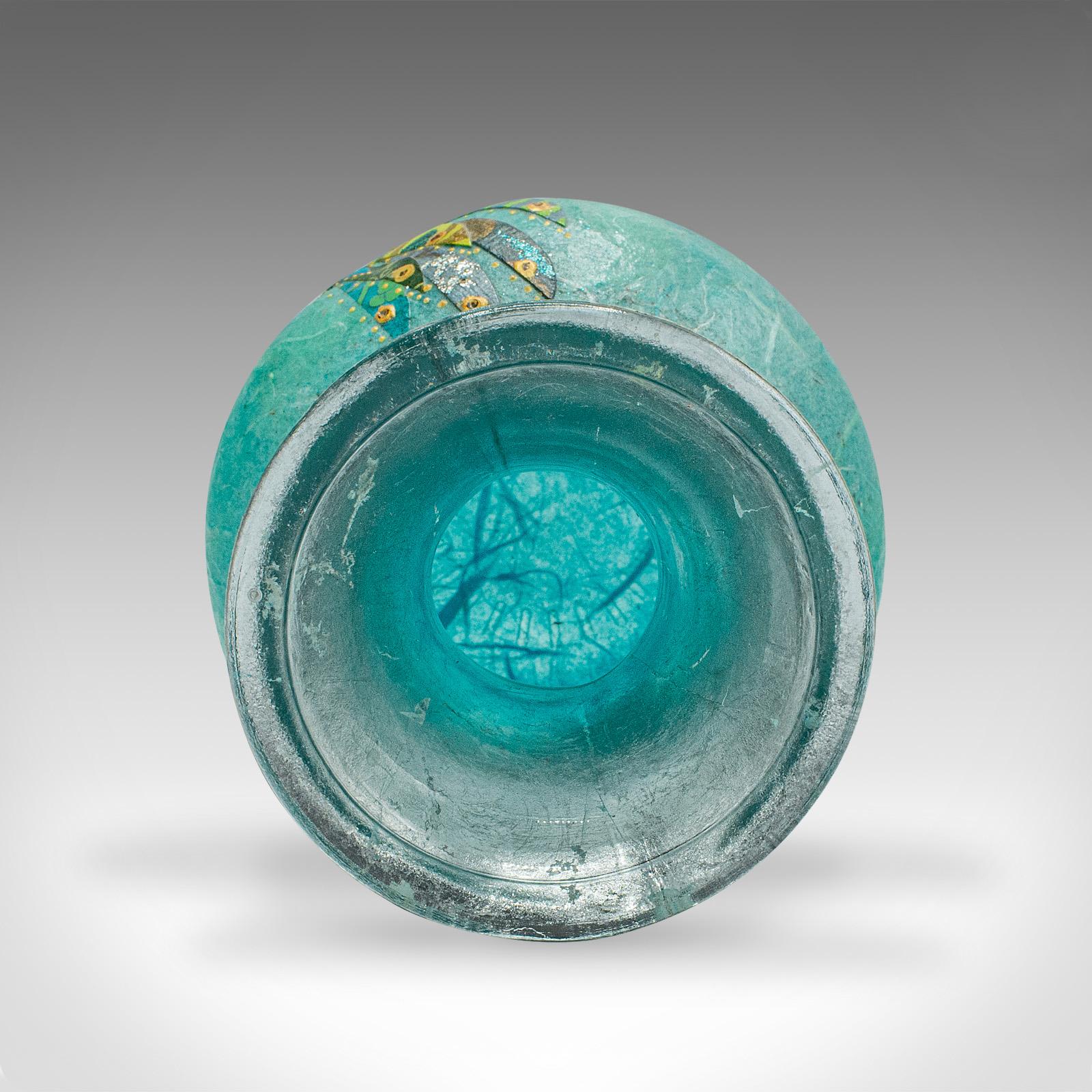 Portacandele contemporaneo, inglese, vetro artistico, seta di paglia, votivo, vaso a forma di posy in vendita 1