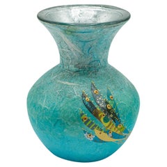 Contemporary Candle Holder, English, Art Glass, Straw Silk, Votive, Posy Vase