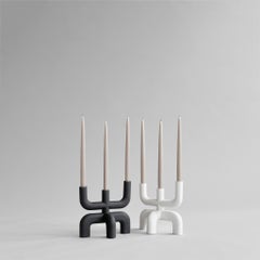 Contemporary Candleholder, Black Ceramic, Contemporary Art.