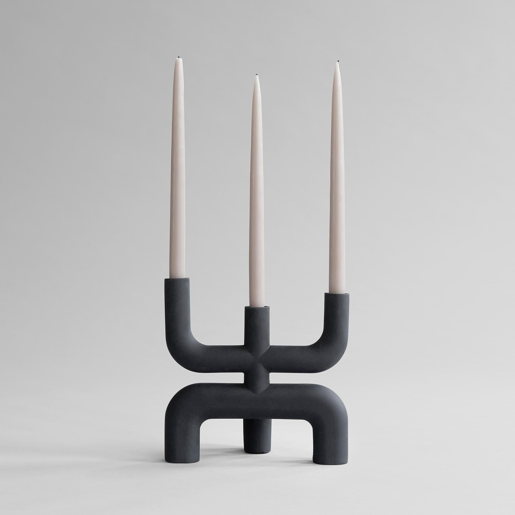 Contemporary Candleholder, Schwarze Keramik, Contemporary Art. im Angebot 2