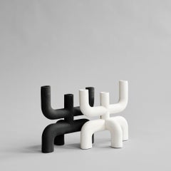 Contemporary Candleholder, Ivory White Ceramic, Contemporary Art.