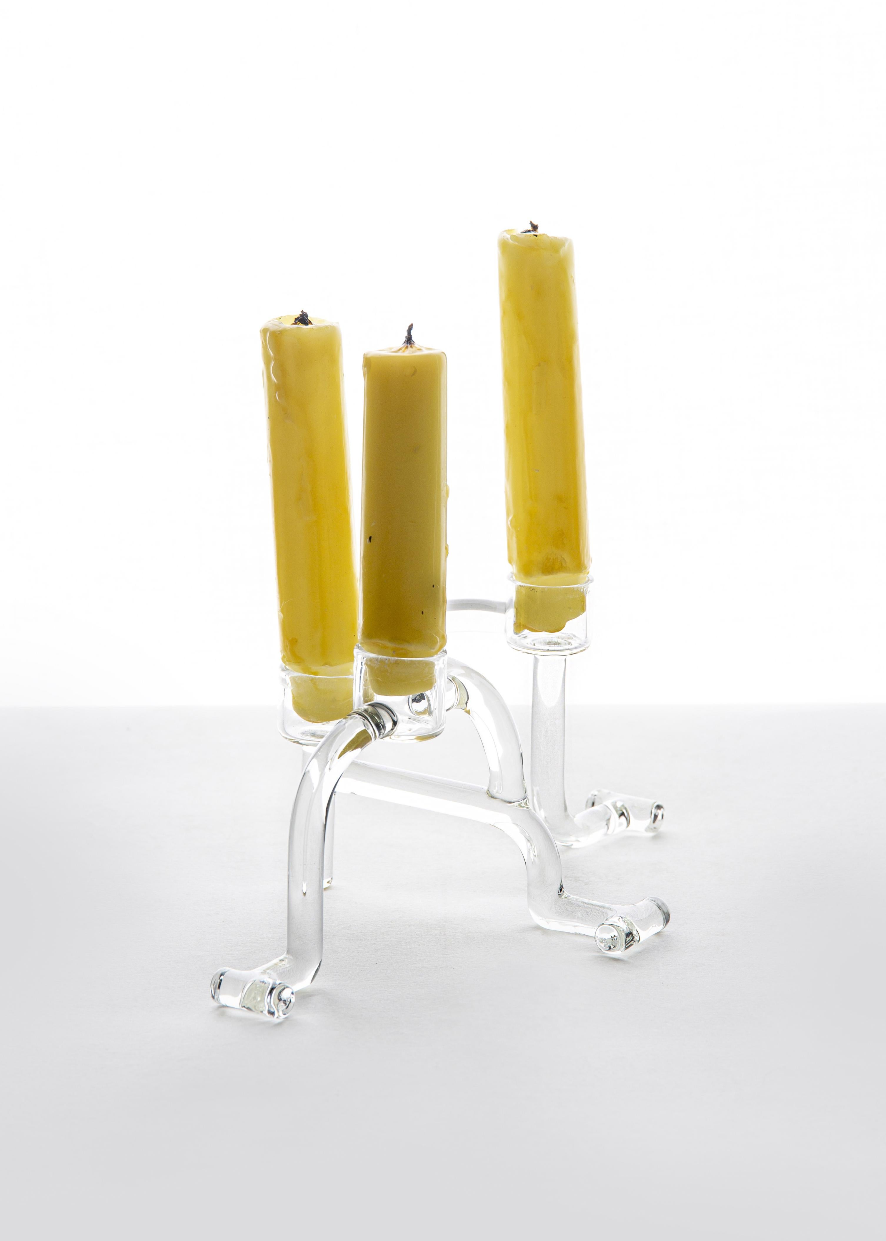 Modern Contemporary Candlestick Tableware Kitchen Set Glass Handmade For Sale