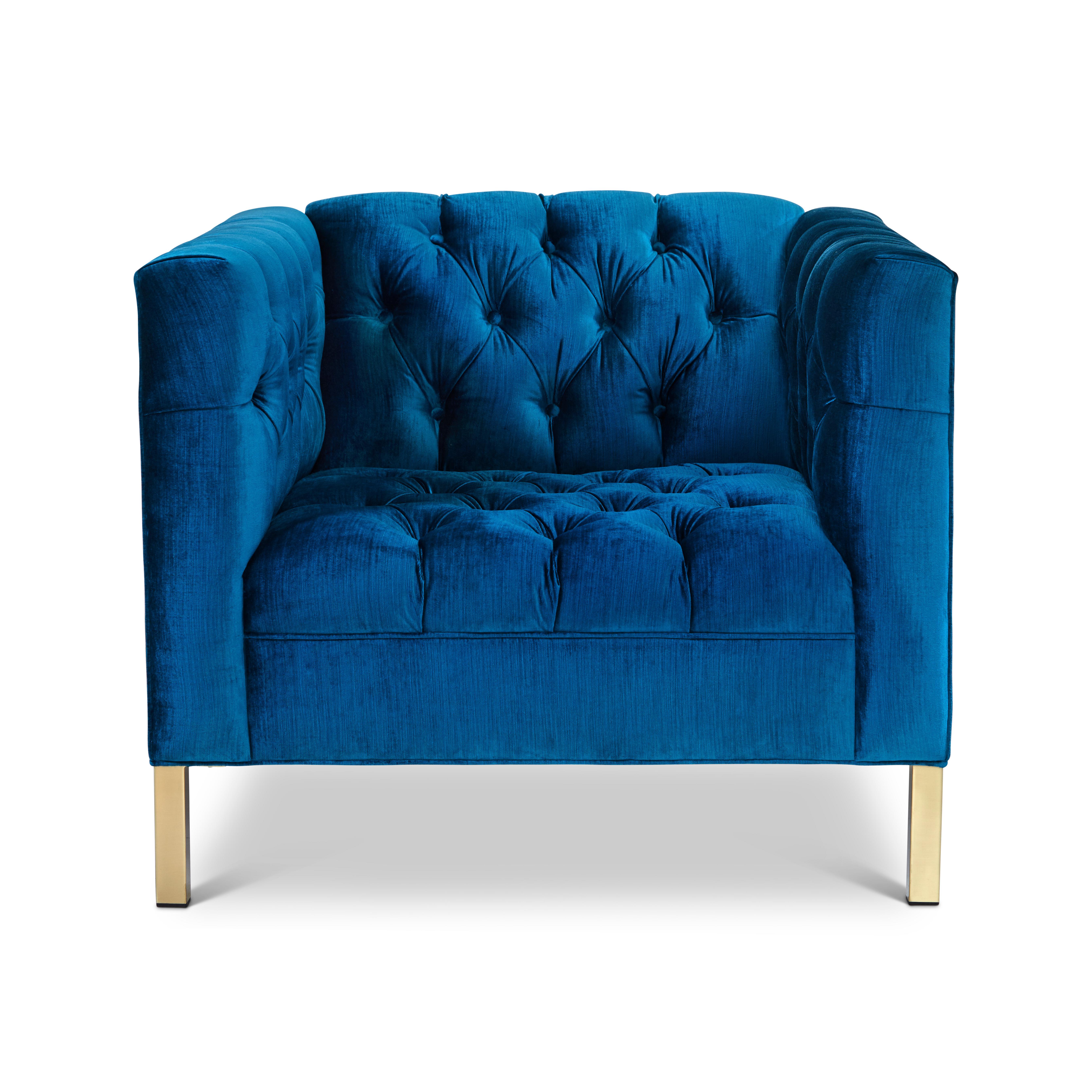 Zeitgenössisches getuftetes Capri-Sofa, handgefertigt von James Delaurentis (Moderne der Mitte des Jahrhunderts) im Angebot