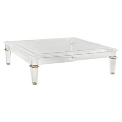 Contemporary Caracole Promethean Pierre Lucite & Glass Cocktail Coffee Table